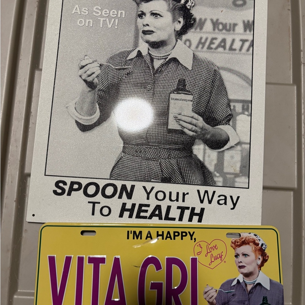 I Love Lucy Spoon Your Way to Health Sign and license plate too!